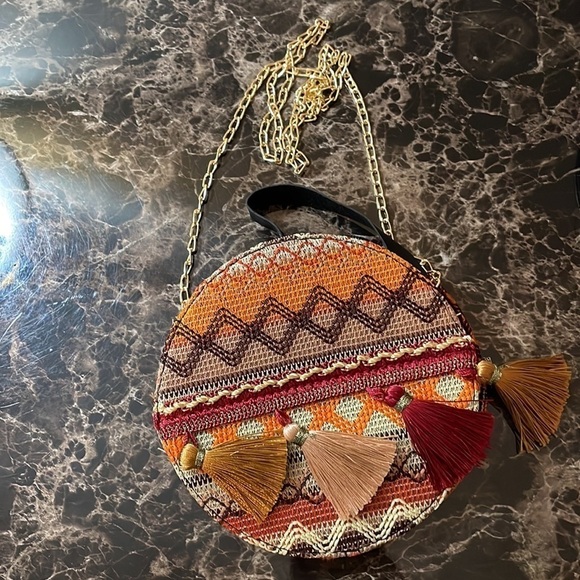 Bohemian Colorful Round Tassel Crossbody Bag - Picture 9 of 10